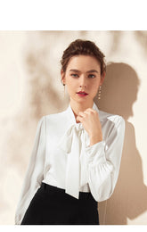 Ruffle Button-up Chiffon Long Sleeve Blouse - FashionByTeresa